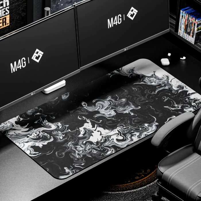 M4G Mouse pad White&black TX 900x400mm/4mm - Mouse Pad available at Epic Key Morocco
