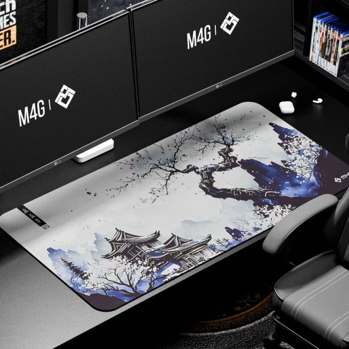 M4G Mouse pad White&bleu TX 900x400mm/4mm - Epic Key Morocco