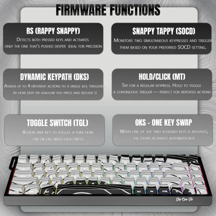 M4G STEP ONE HE Magnetic Gaming Keyboard – 8000Hz, 0.01mm Rapid Trigger, Analog Input, RGB, 68-Key Layout - Magnetic Keyboards photo 3 - Epic Key Morocco