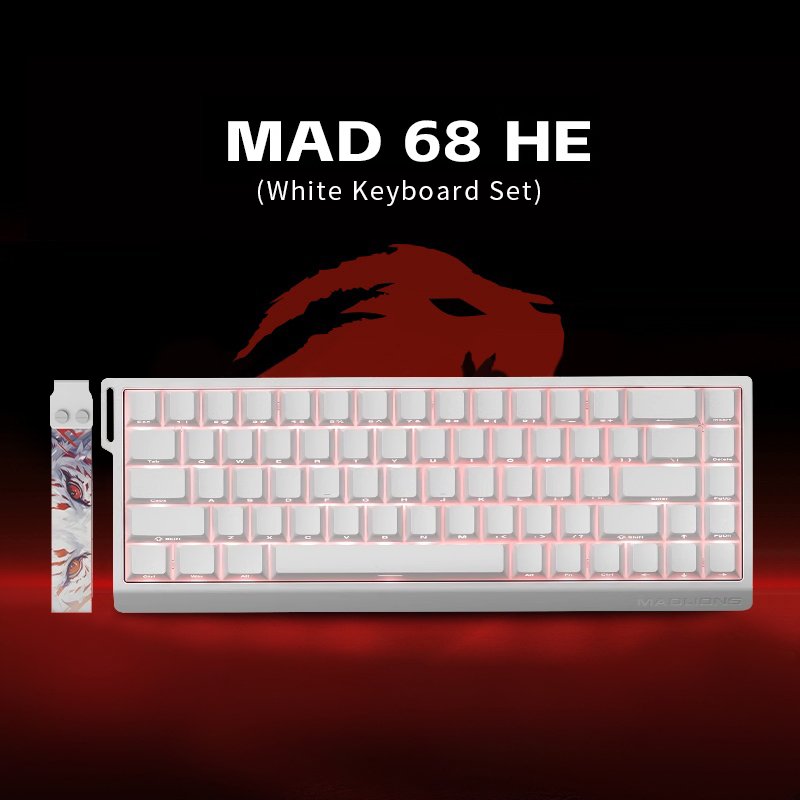 MAD 68 HE (Pro Version) Magnetic Switch RGB Keyboard (White) - Epic Key Morocco