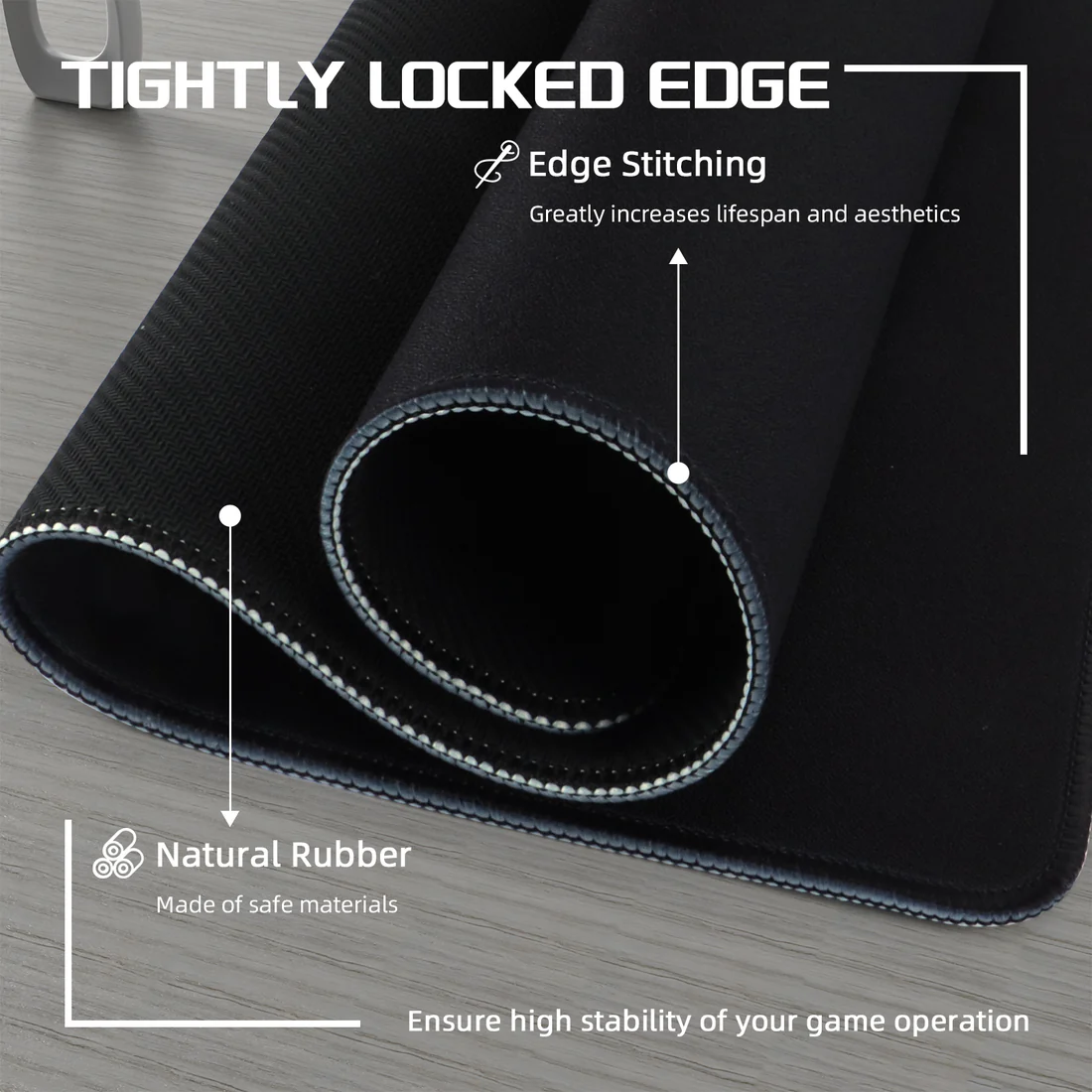 MAMBASNAKE CM02 Gaming Mousepad Black&White - Vue 3 | Mouse Pad Maroc
