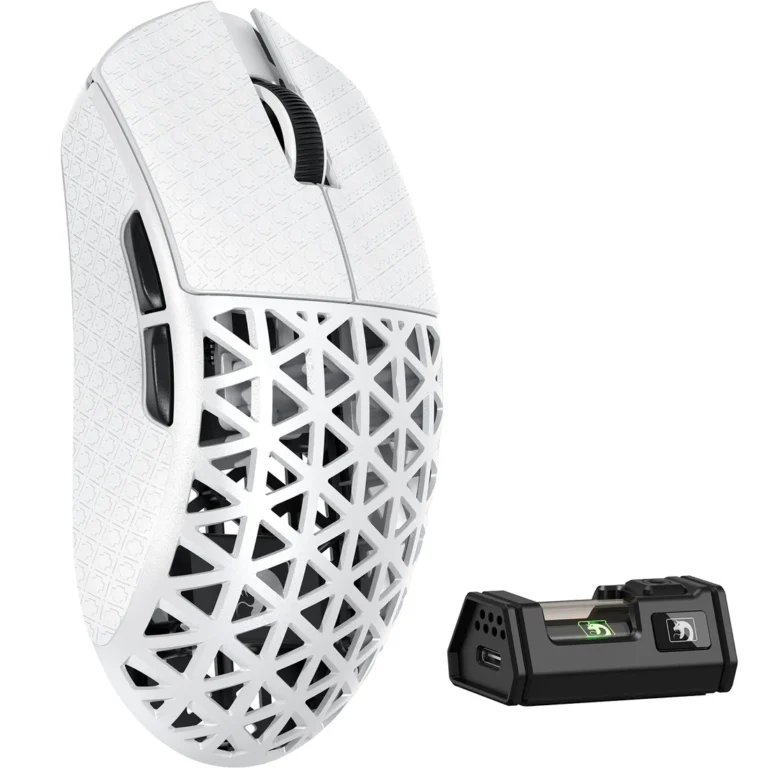 MAMBASNAKE M5 Ultra – 39g Carbon Fiber eSports Gaming Mouse (White) - Mouse photo 2 - Epic Key Morocco