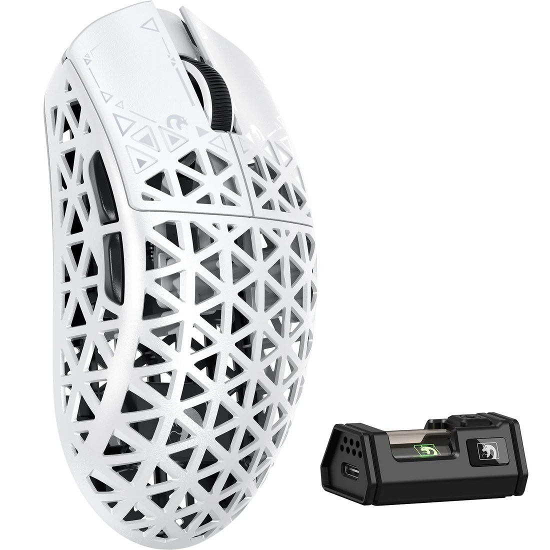MAMBASNAKE M5 Ultra – 39g Carbon Fiber eSports Gaming Mouse (White) - Epic Key Morocco