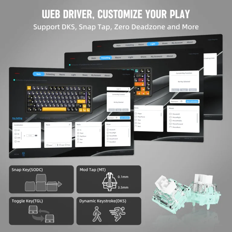 MAMBASNAKE M82 HE – 75% Magnetic Gaming Keyboard, Hall Effect Switches, 8KHz Polling, Rapid Trigger - Keyboard photo 3 - Epic Key Morocco