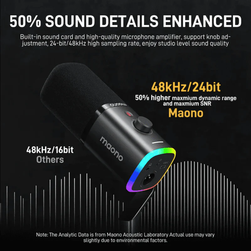 Maono PD100X USB/XLR Dynamic Microphone - Vue 3 | Microphone Maroc
