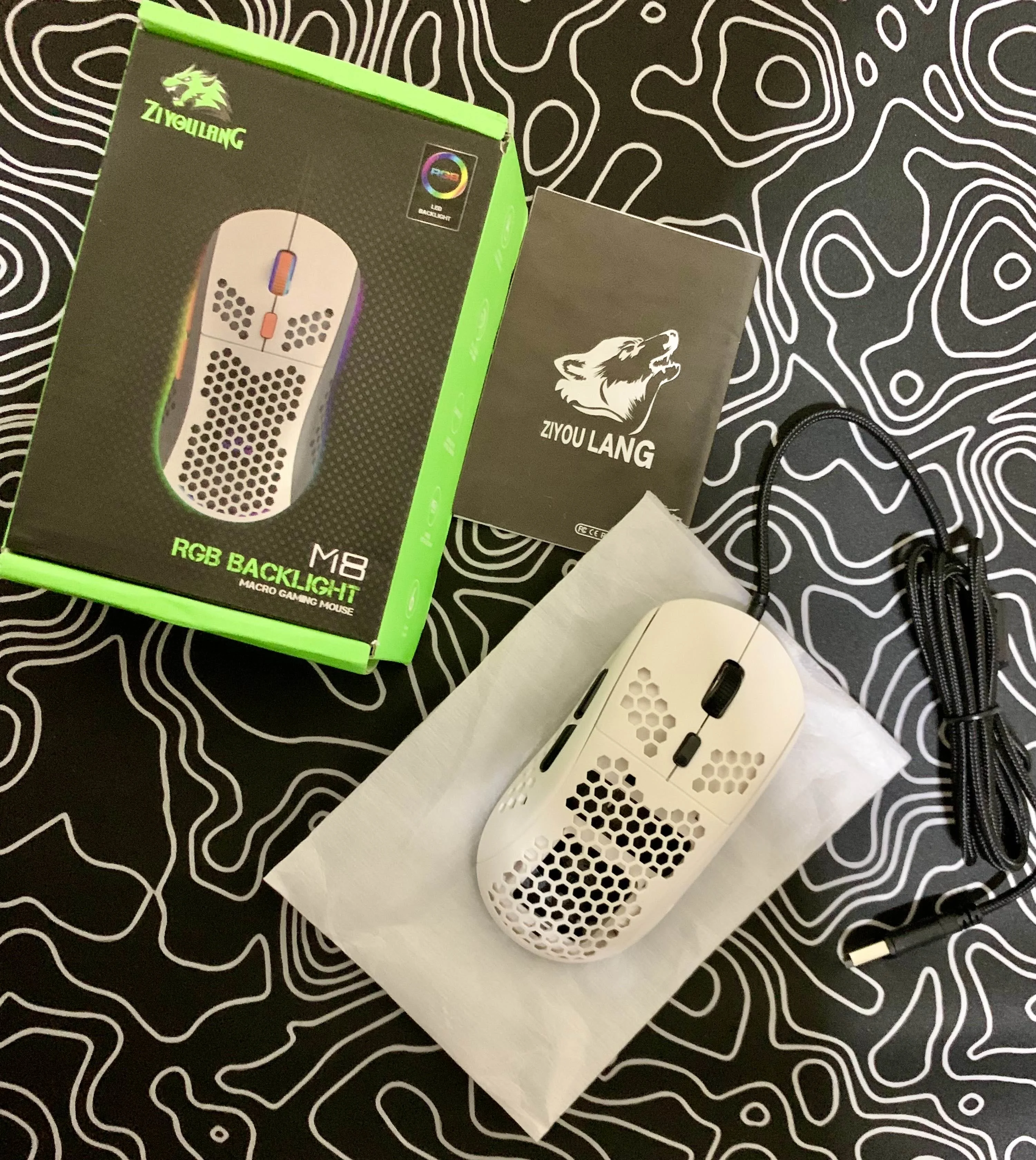 ZIYOULANG M8 Wired Mouse (White) - Vue 4 | Mouse Maroc