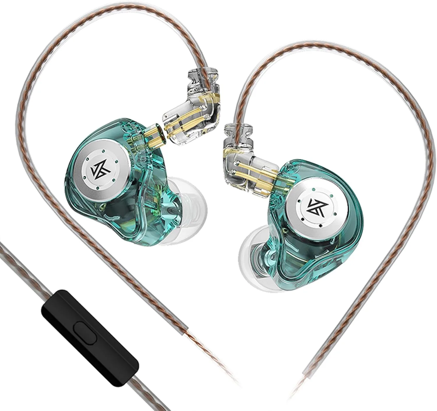 KZ EDX PRO In-Ear Gaming Earbuds with Mic – 10mm Dynamic Driver, Detachable Cable, HiFi Bass IEM Headphones for Gaming, Music & More (Cyan) (With Mic) - Epic Key Morocco