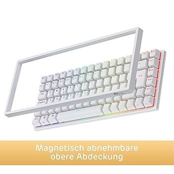 RK84 75% Wireless Mechanical Keyboard – Hot-Swappable, Tri-Mode, RGB Backlit, 3750mAh Battery, (Brown switches) (White) - Keyboard | Acheter au Maroc - Epic Key
