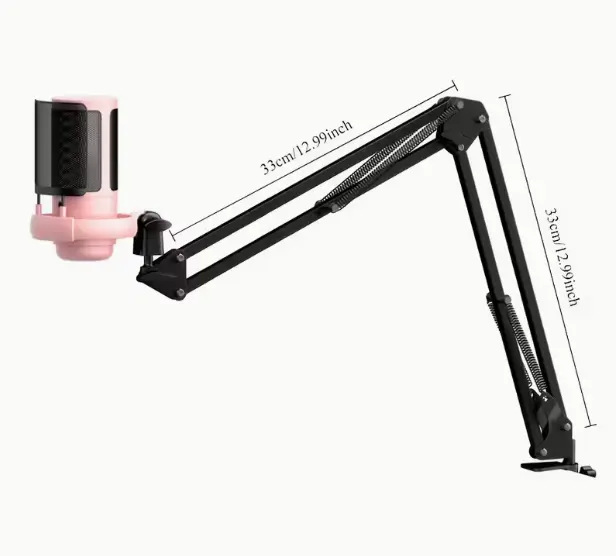 ME6S-35 USB Gaming Microphone – RGB Condenser Mic with Tap-to-Mute, Gain Control & Boom Arm for PC, PS4/PS5, Mac, Phone (Pink) - Vue 2 | Microphone Maroc