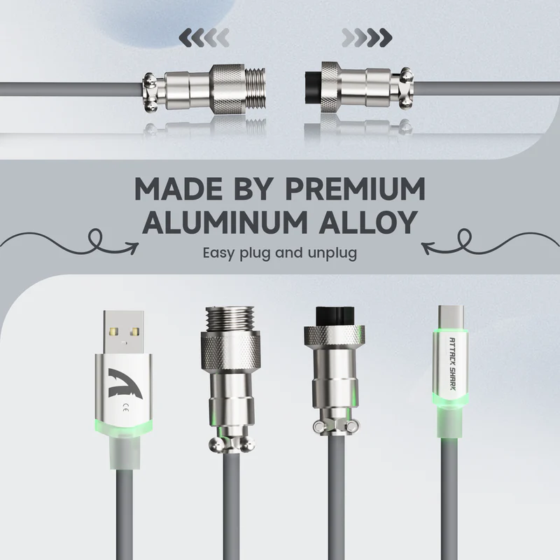 ATTACK SHARK C01Ultra Custom Aviator Cable for 8KHz Magnetic Keyboard - Vue 3 | Accessory Maroc