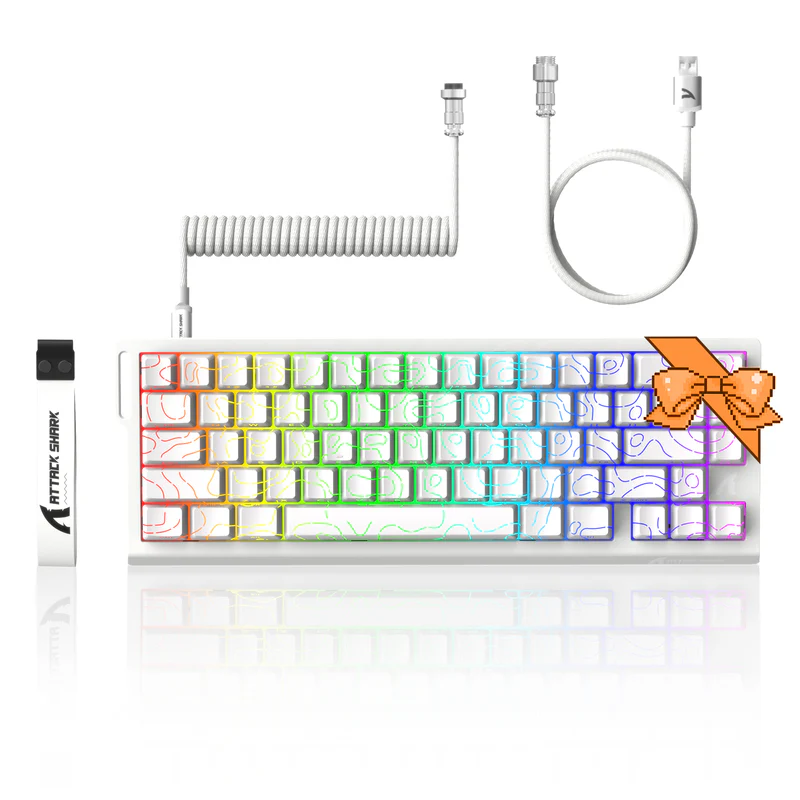 ATTACK SHARK X68 HE – 60% Wired Magnetic Gaming Keyboard with Rapid Trigger, 8KHz Polling Rate, C01PRO Coiled Cable, and RGB Backlight - Keyboard , Magnetic Keyboards | Acheter au Maroc - Epic Key