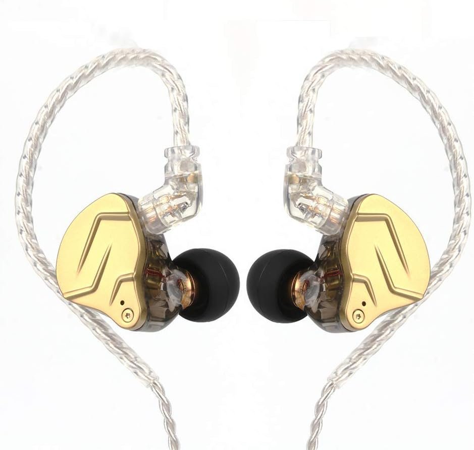 KZ ZSN Pro X Gaming Earbuds – Hybrid Dual Driver IEMs, HiFi In-Ear Monitors with Mic & Detachable Cable (Gold) (With Mic) - Earphones | Acheter au Maroc - Epic Key