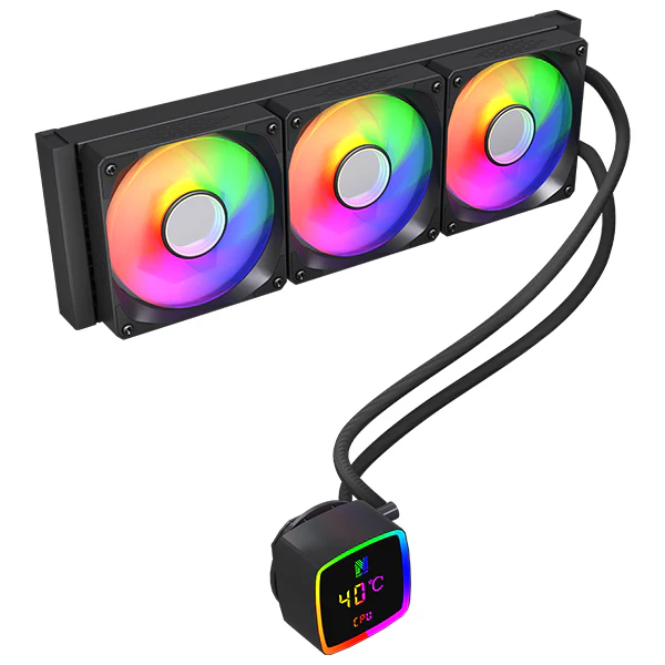 NOVA ARCTIC 360B AIO Liquid Cooler – 360mm | ARGB Fans | Aluminum Radiator | Black - Vue 2 | Cpu Cooler Maroc