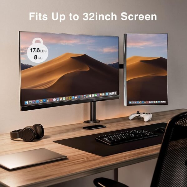 M052 Desk Mount Dual Monitor – Adjustable Stand for 2 Screens (13″–27″) - Vue 5 | Monitor Arm Maroc