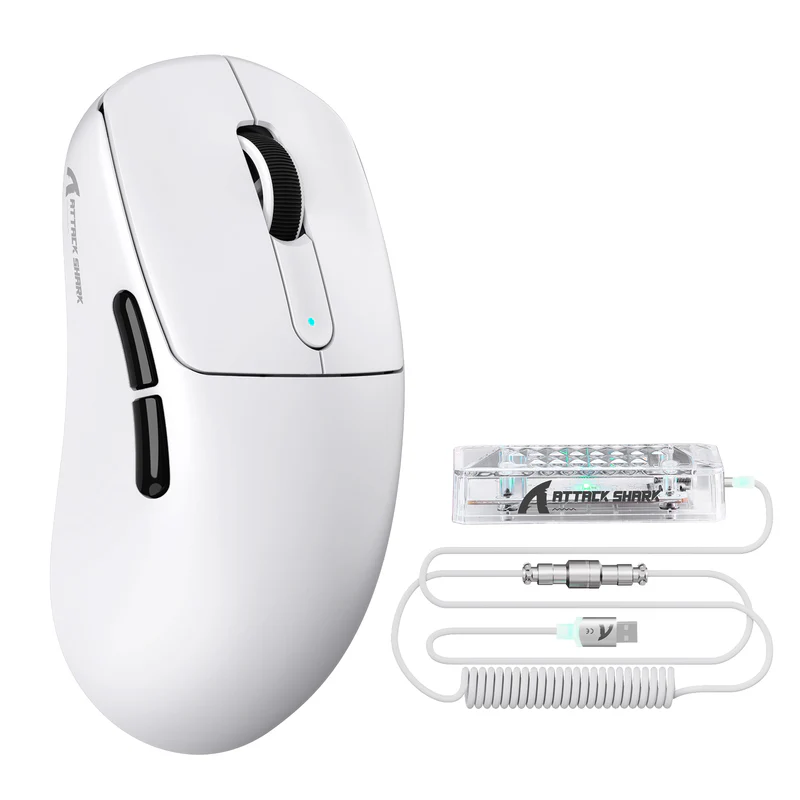 ATTACK SHARK V5 8KHz Wireless PAW3950MAX Gaming Mouse with C06 Ultra Cable