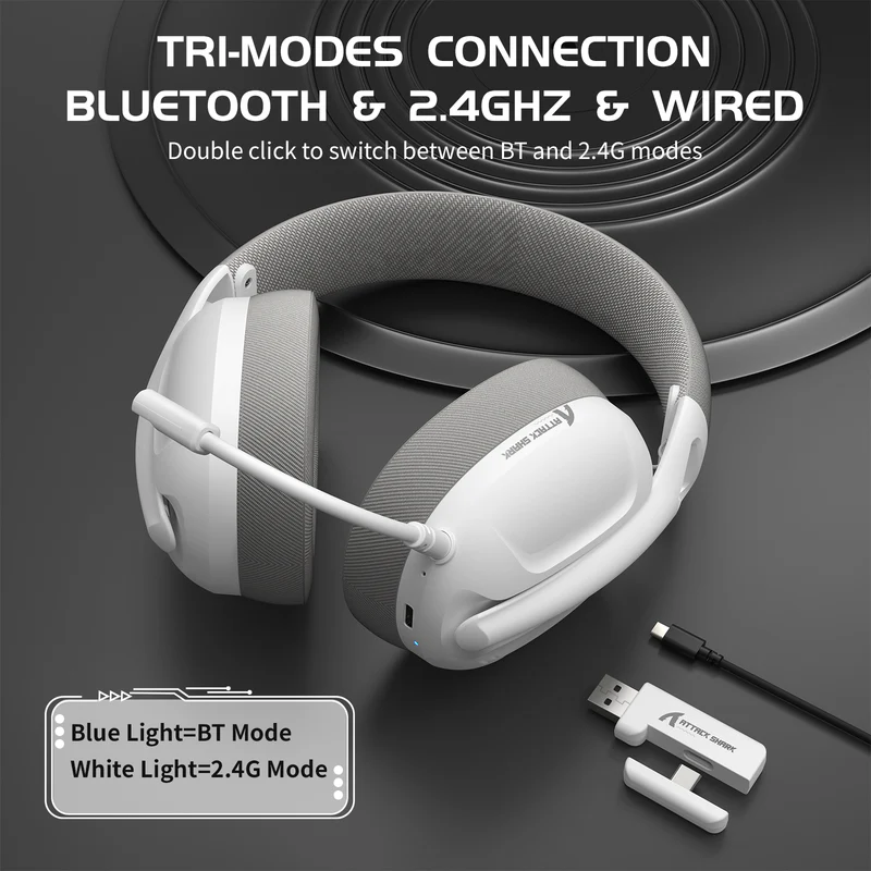 ATTACK SHARK L80 Ultra-Light Tri-Mode Gaming Headset - Vue 2 | Gaming Headset Maroc