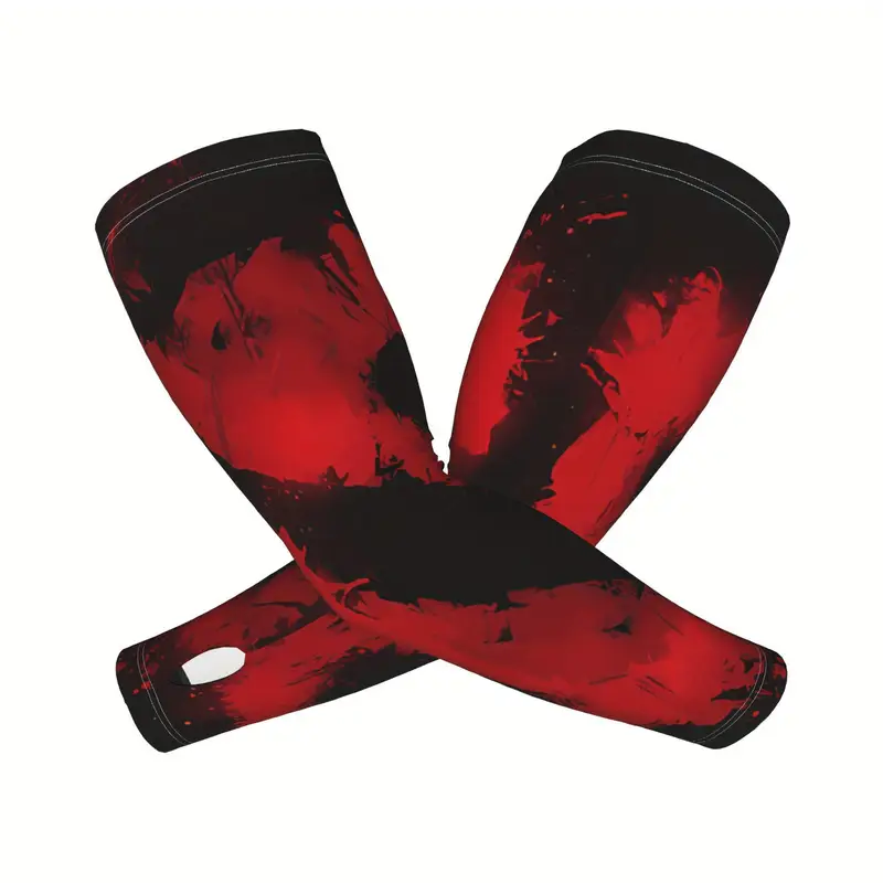 Arm Sleeves – Dota 2-Inspired Half-Finger Gaming Red & Black Unisex - Vue 2 | Accessory Maroc