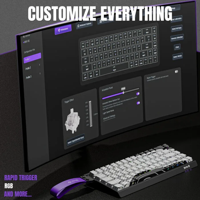M4G STEP ONE HE Magnetic Gaming Keyboard – 8000Hz, 0.01mm Rapid Trigger, Analog Input, RGB, 68-Key Layout - Vue 8 | Magnetic Keyboards , Keyboard Maroc