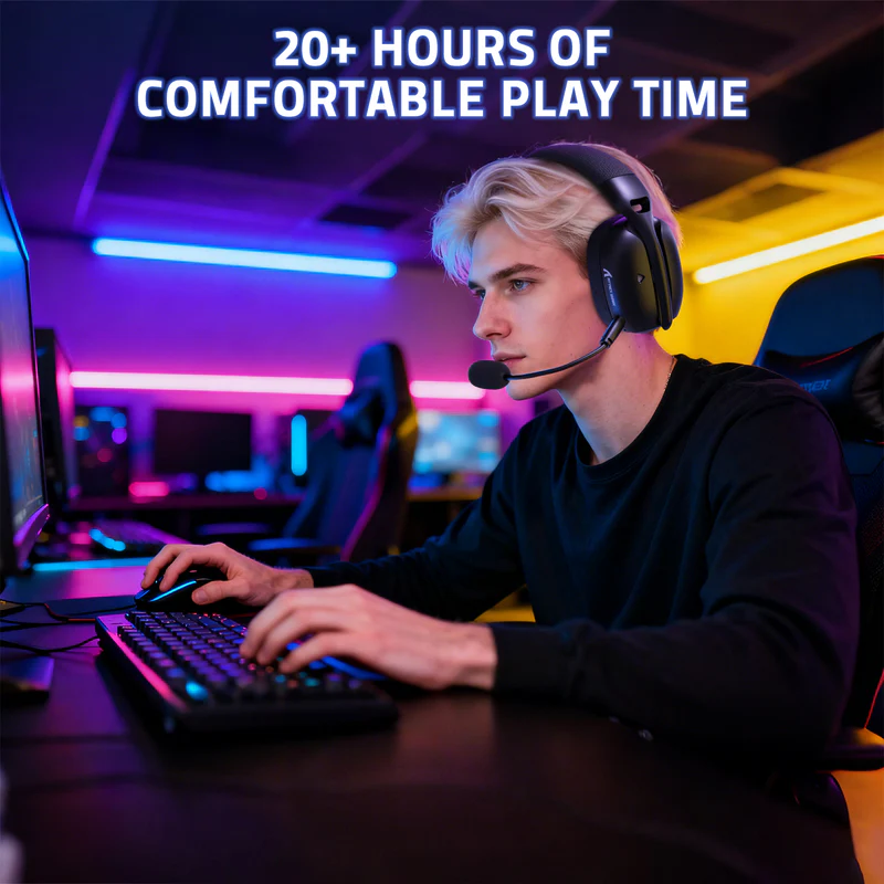ATTACK SHARK L80PRO Wireless Gaming Headset (Black) - Vue 3 | Gaming Headset Maroc