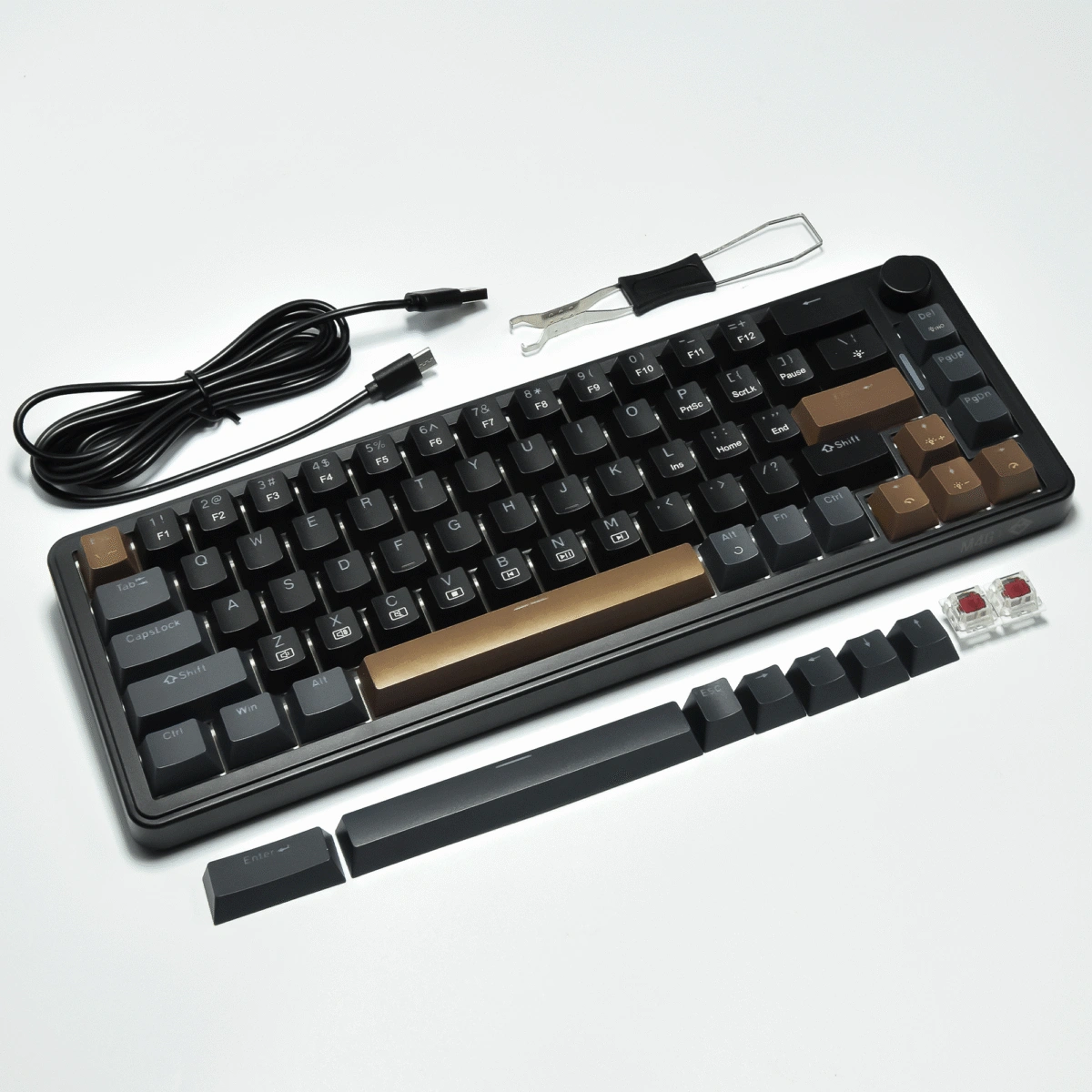 GM68-V2 Mechanical Keyboard Black & Coffee - Vue 5 | Keyboard Maroc