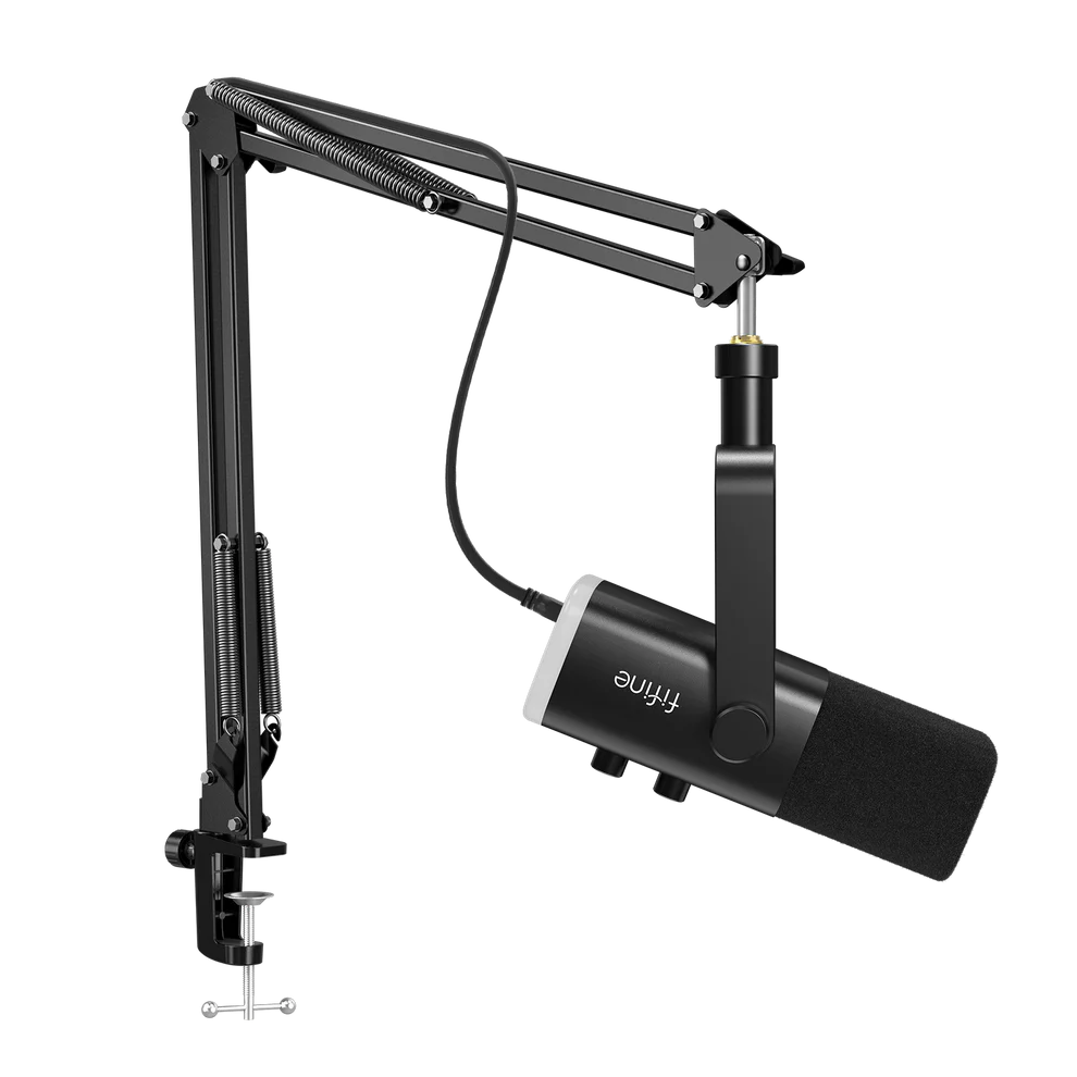 FIFINE AmpliGame AM8T USB/XLR Dynamic Microphone Kit with Boom Arm Stand 5-minute test ✔️ - Vue 2 | Microphone Maroc