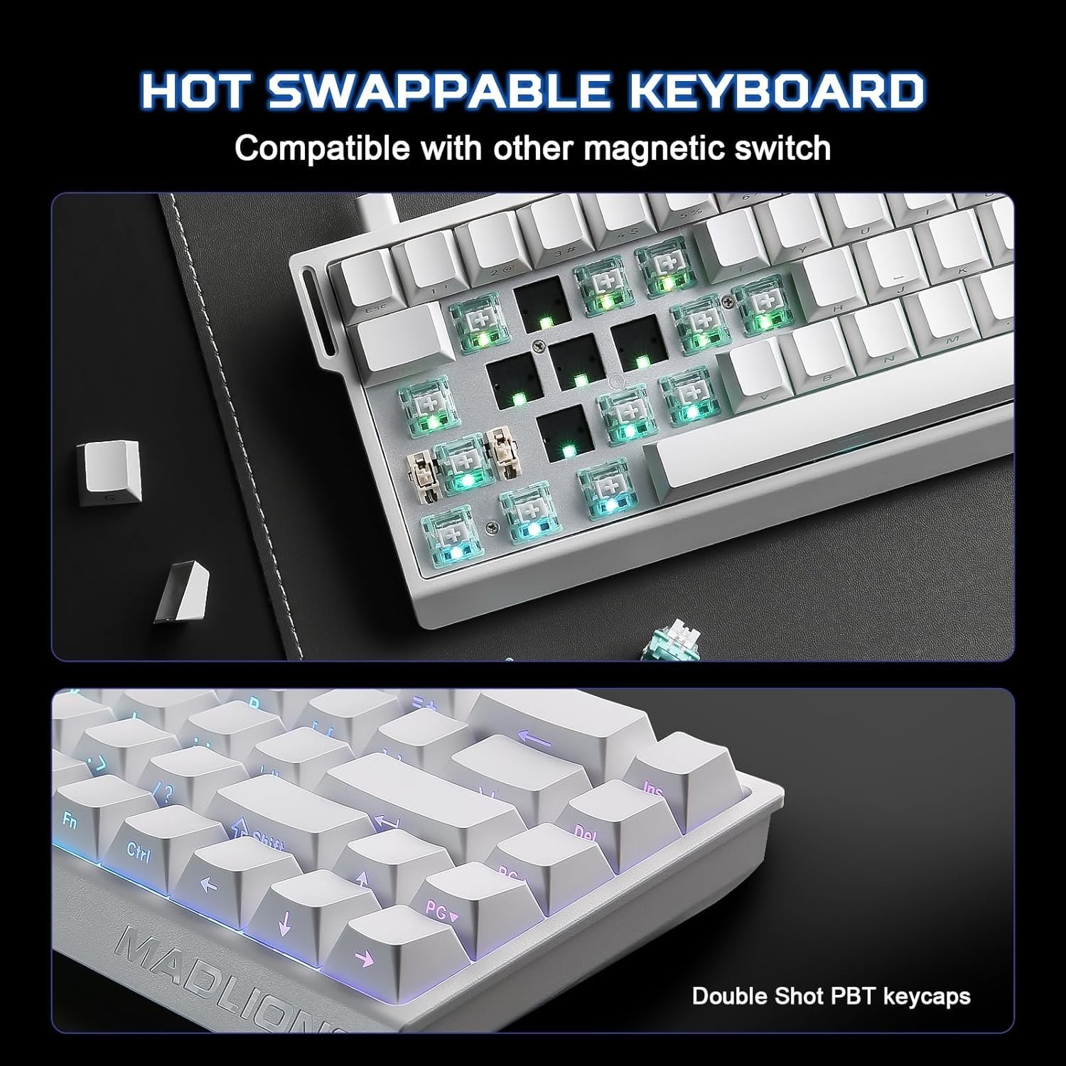MAD 68 HE (Pro Version) Magnetic Switch RGB Keyboard (White) - Vue 3 | Keyboard , Magnetic Keyboards Maroc