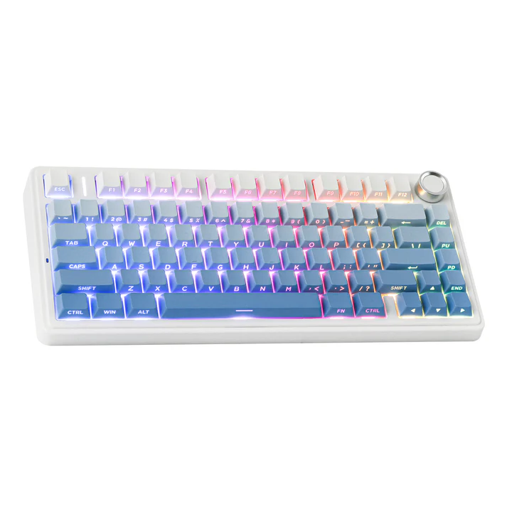 Aula F75 Gasket Mechanical Keyboard (Blue Side-Printed) - Vue 2 | Keyboard Maroc