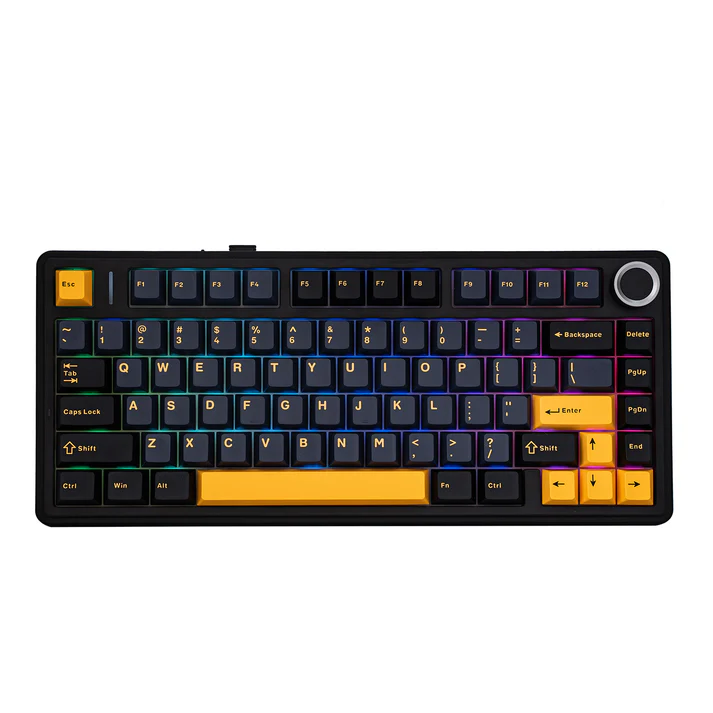 Aula F75 Gasket Mechanical Keyboard (Black) - Vue 2 | Keyboard Maroc