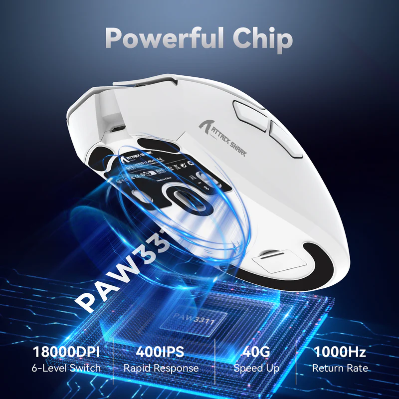 ATTACK SHARK R1 Wireless Gaming Mouse Red No stickers - Vue 3 | Mouse Maroc