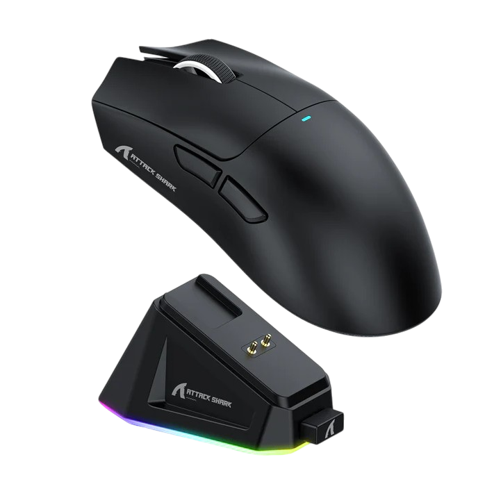 ATTACK SHARK X11 Wireless Gaming Mouse with Charging Dock (black) - Vue 2 | Mouse Maroc