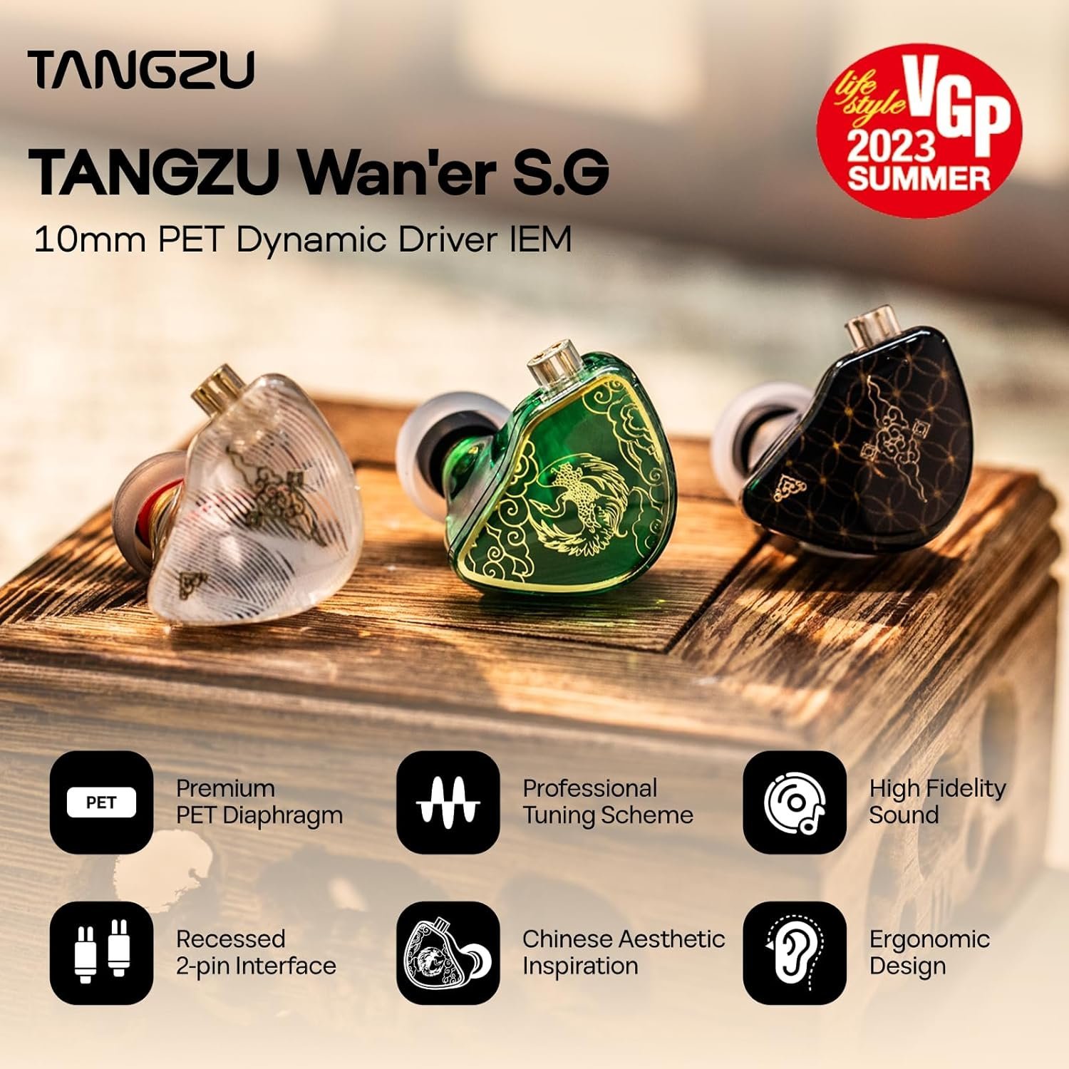 TANGZU WAN ER SG Hifi in Ear New 10mm Dynamic Driver Earphone - Vue 4 | Earphones Maroc