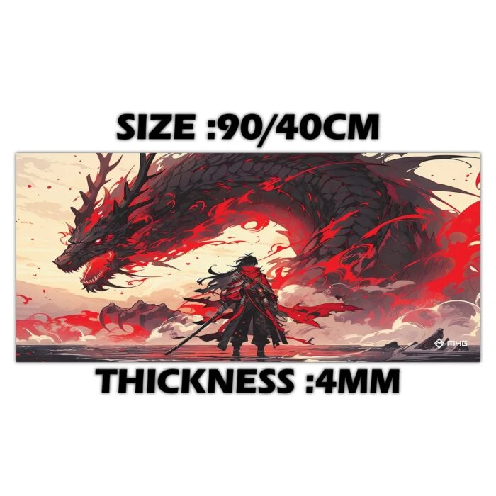 M4G Mouse pad White&RED S 900x400mm/4mm - Vue 2 | Mouse Pad Maroc