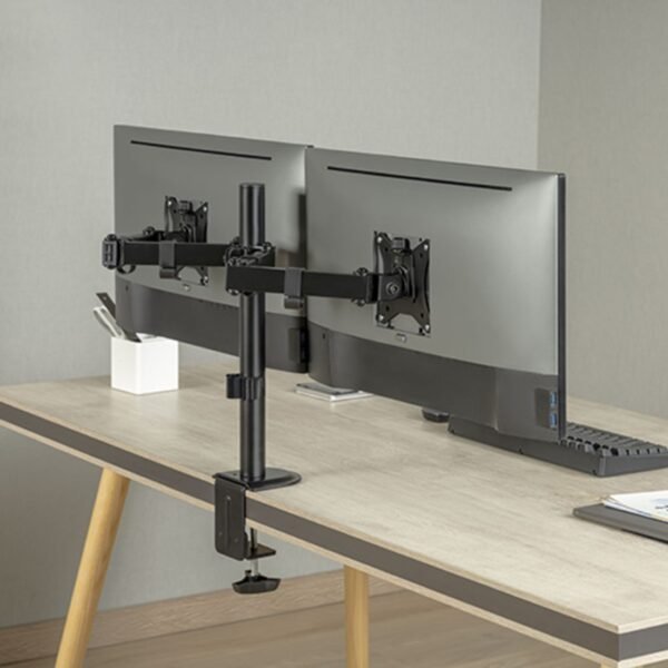 M052 Desk Mount Dual Monitor – Adjustable Stand for 2 Screens (13″–27″) - Vue 6 | Monitor Arm Maroc