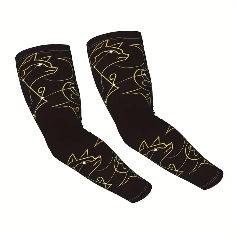 Arm Sleeves – Black with Golden Character Design | One Size - Accessory | Acheter au Maroc - Epic Key