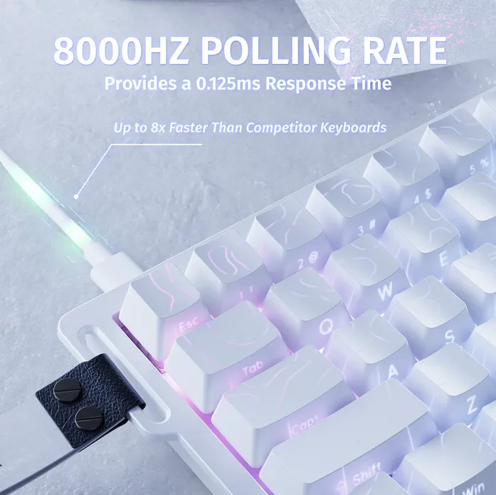 ATTACK SHARK X68 HE Rapid Trigger Magnetic Switch Keyboard White Contours - Vue 2 | Keyboard , Magnetic Keyboards Maroc