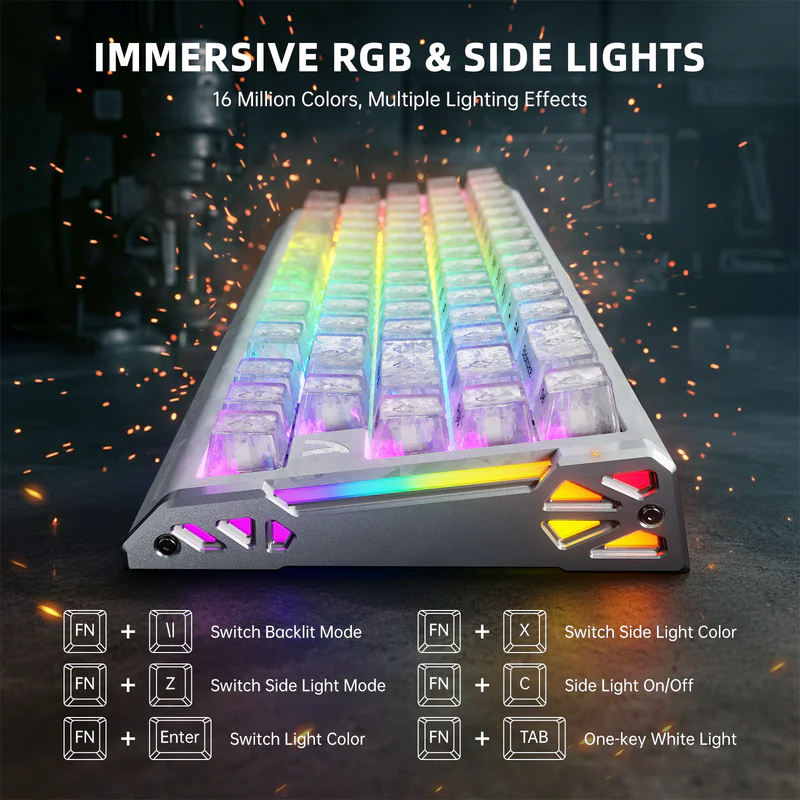 ATTACK SHARK R68 HE Carbon Fiber Rapid Trigger Keyboard Magnetic Switch (Ice Ninja) - Vue 7 | Keyboard , Magnetic Keyboards Maroc