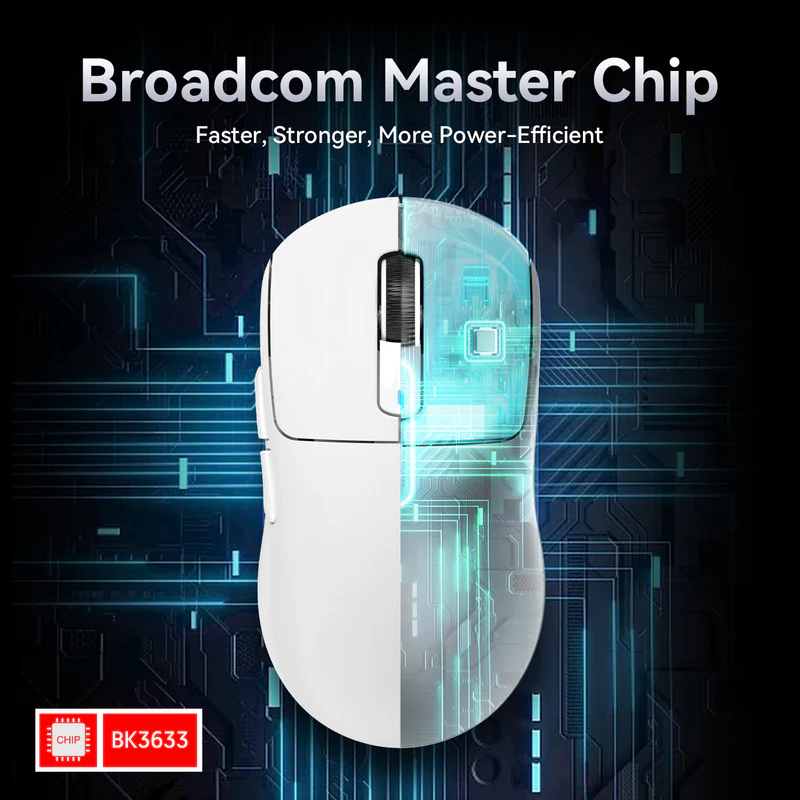 ATTACK SHARK X3PRO Three Modes 8K Gaming Mouse (white) - Vue 3 | Mouse Maroc