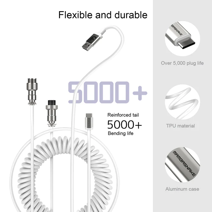 ATTACK SHARK x MAMBASNAKE C01 Coiled Cable - Vue 4 | Accessory Maroc