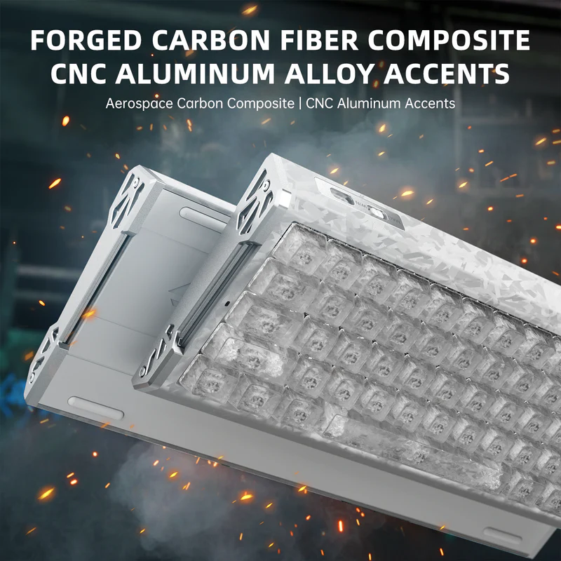 ATTACK SHARK R68 HE Carbon Fiber Rapid Trigger Keyboard Magnetic Switch (Ice Ninja) - Vue 2 | Keyboard , Magnetic Keyboards Maroc
