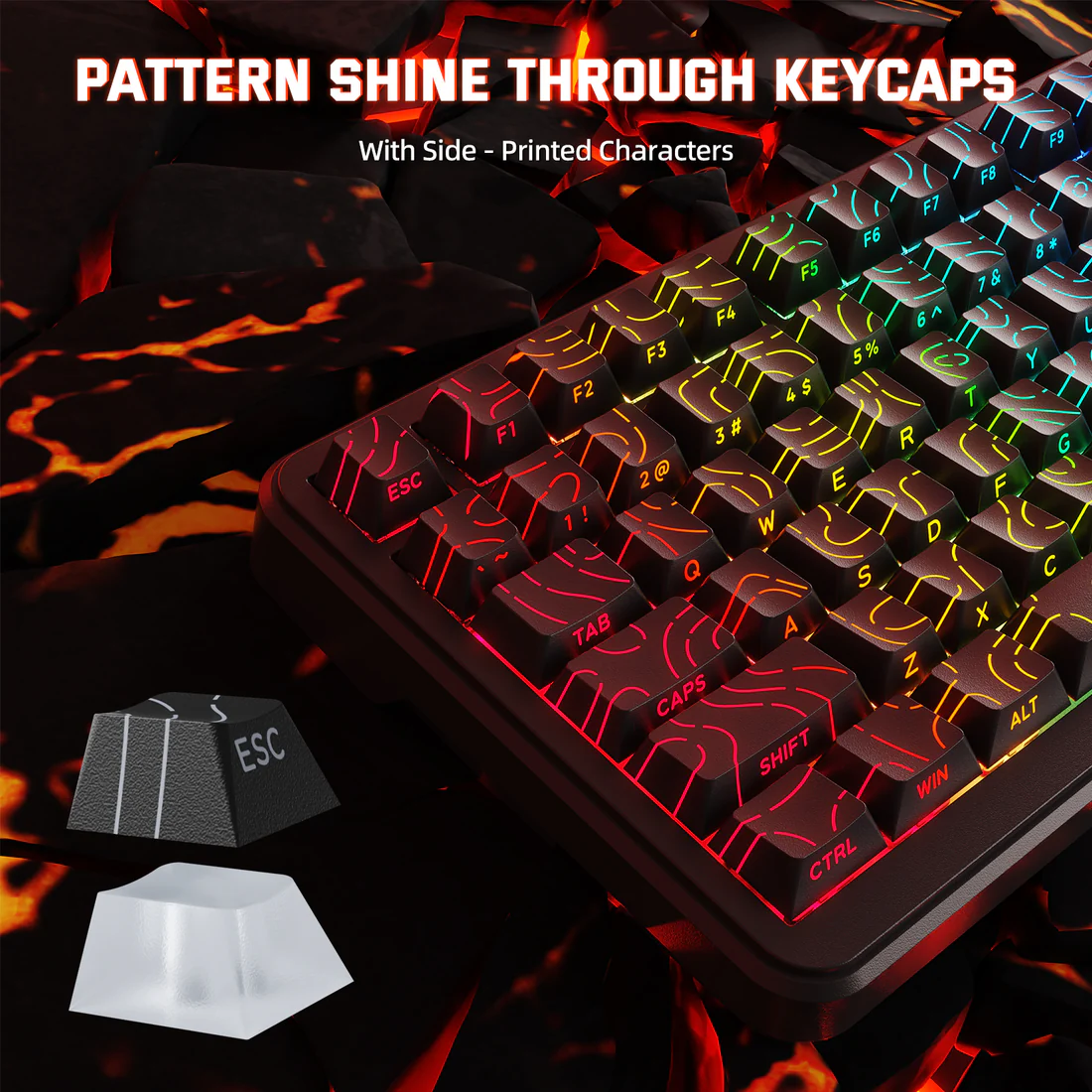 MAMBASNAKE M82 HE Hall Effect Magnetic Switch 75% Rapid Trigger Gaming Keyboard with 8KHz RGB Coiled Cable (Black) - Vue 4 | Keyboard , Magnetic Keyboards Maroc