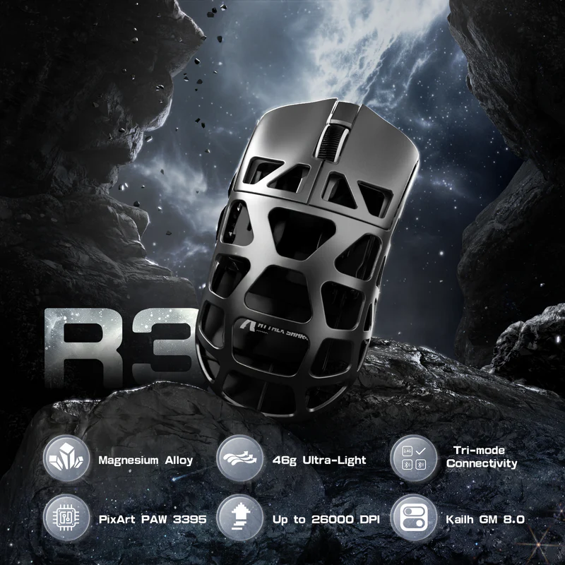 ATTACK SHARK R3 Magnesium Alloy Gaming Mouse 8K - Vue 3 | Mouse Maroc