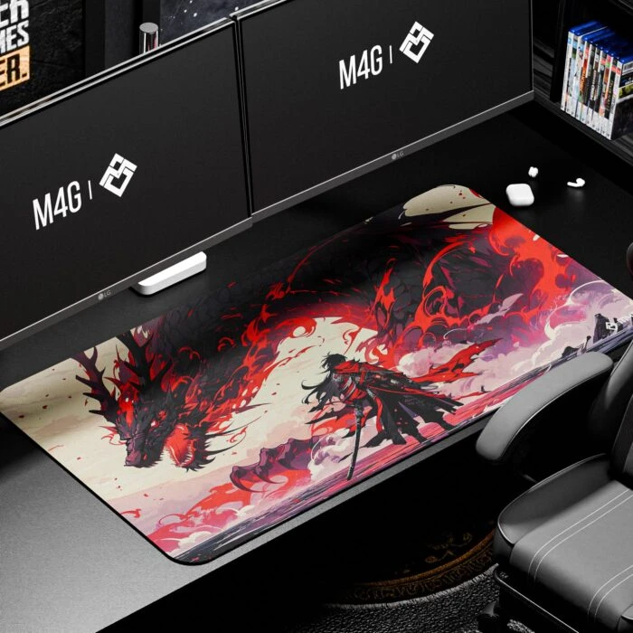M4G Mouse pad White&RED S 900x400mm/4mm - Epic Key Morocco
