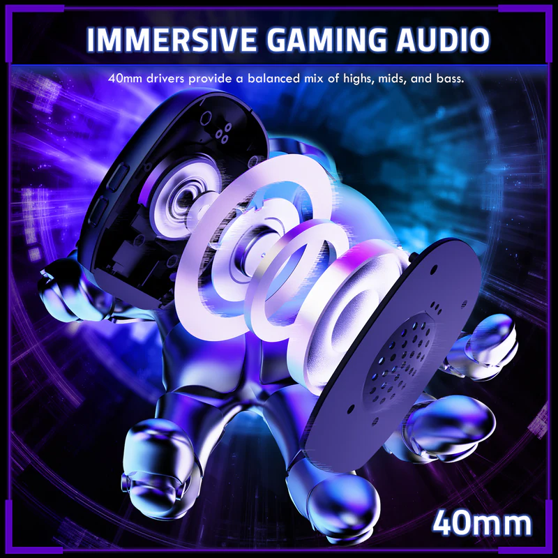 ATTACK SHARK L80PRO Wireless Gaming Headset (Black) - Vue 6 | Gaming Headset Maroc