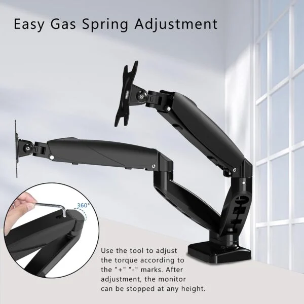SUPPORT ECRAN M252D – Dual Monitor Arm Stand | 17–32” | 9KG