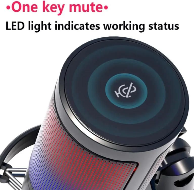 ME6S-35 USB Gaming Microphone – RGB, Touch Mute, Gain Control, Shock Mount – for PC, PS4/PS5, Mac, and Mobile Devices - Microphone photo 3 - Epic Key Morocco