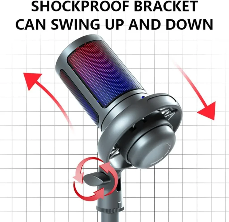 ME6S-35 USB Gaming Microphone – RGB, Touch Mute, Gain Control, Shock Mount – for PC, PS4/PS5, Mac, and Mobile Devices - Microphone photo 4 - Epic Key Morocco