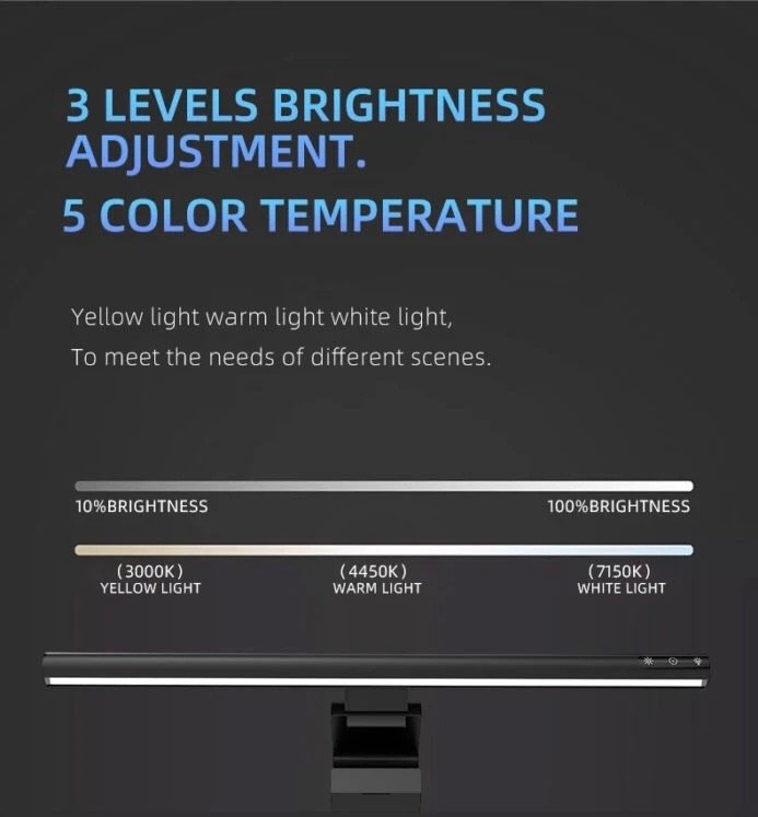 Monitor Light Bar TB-300SA – 42cm LED Screen Lamp, Eye Protection, Dimmable, Adjustable Color Temperature - Vue 2 | Accessory Maroc