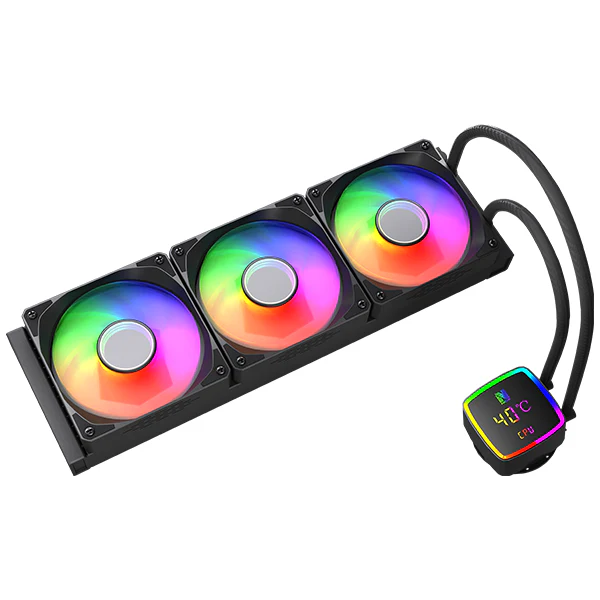 NOVA ARCTIC 360B AIO Liquid Cooler - 360mm | ARGB Fans | Aluminum Radiator | Black - Vue 3 | Cpu Cooler Maroc