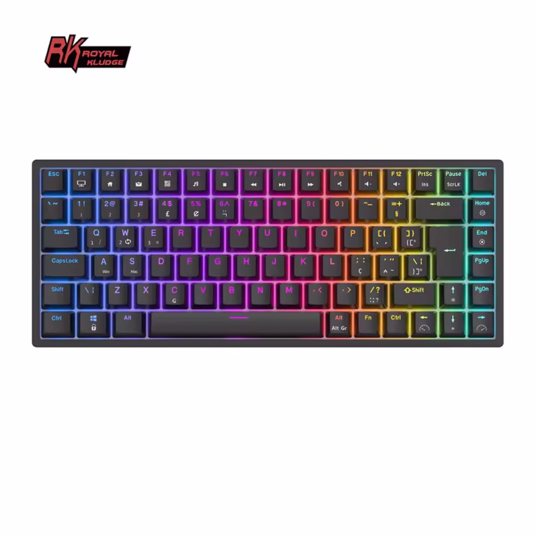 RK84 75% Wireless Mechanical Keyboard – Hot-Swappable, Tri-Mode, RGB Backlit, 3750mAh Battery, (Brown Switches) (Black)