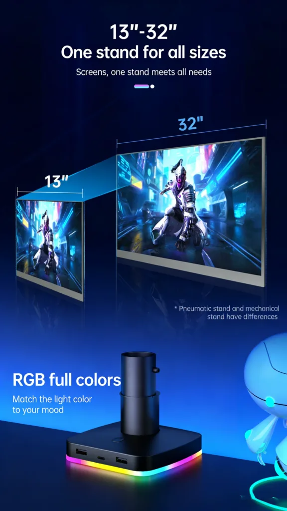 SUPPORT ECRAN (M252LA) RGB - Vue 4 | Monitor Arm Maroc
